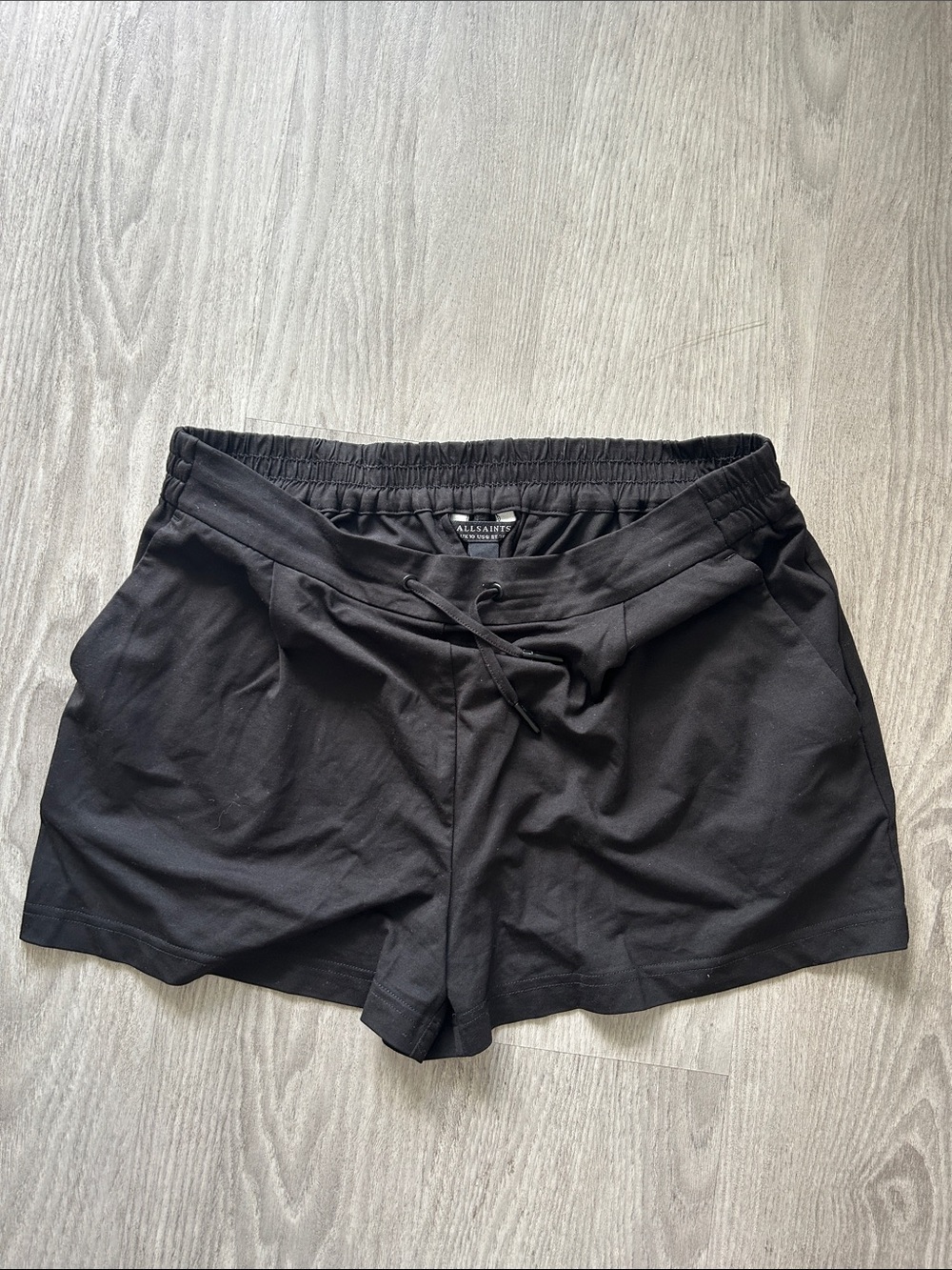 All Saints Women's Black Athletic Drawstring Shorts